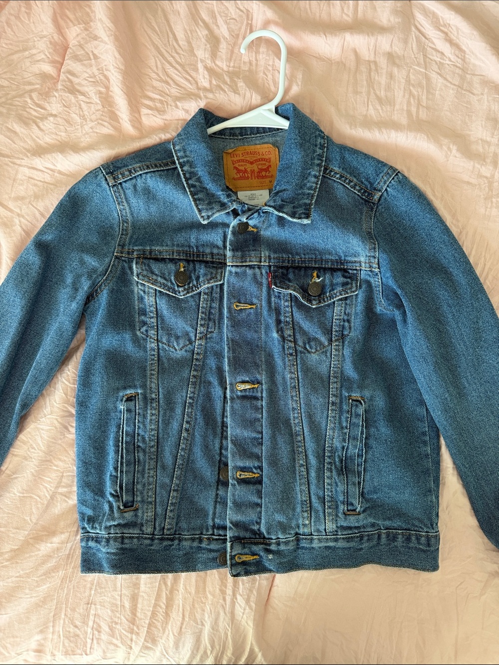 Levi's Blue Denim Trucker Jacket with Button Front